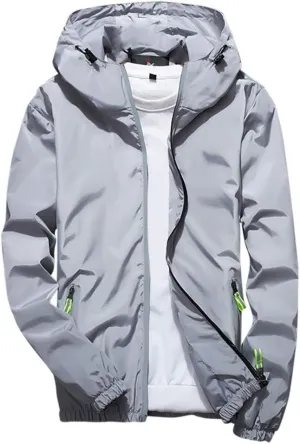 Men's Tactical Jackets Rain Jacket Windbreaker Lightweight Shell Raincoat With Hood Golf Hiking Travel, M-7XL