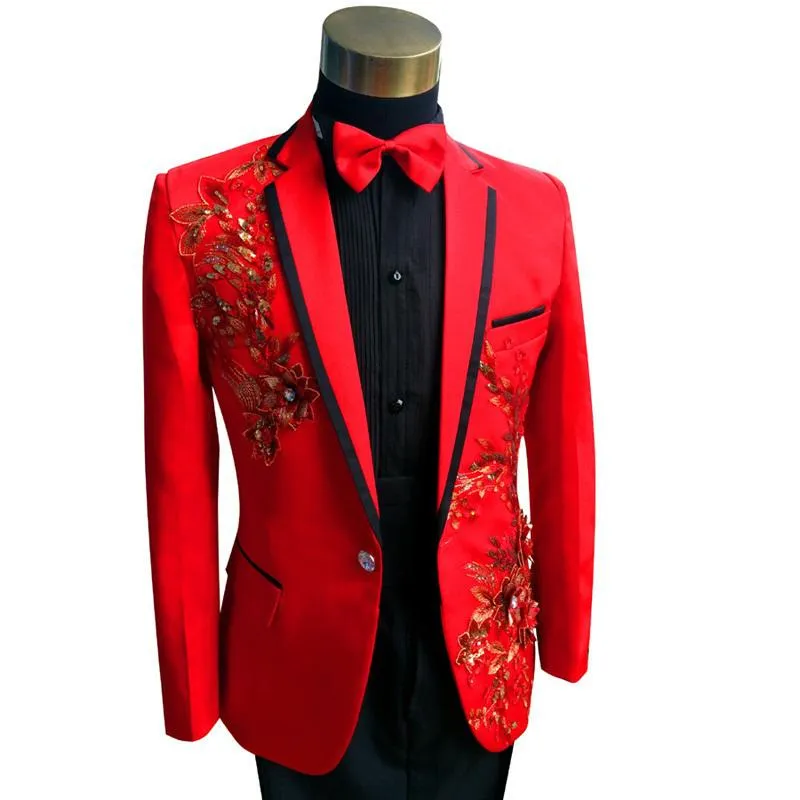 Men's Wedding Suit With Sequins | Blazer & Pants | Plus Size