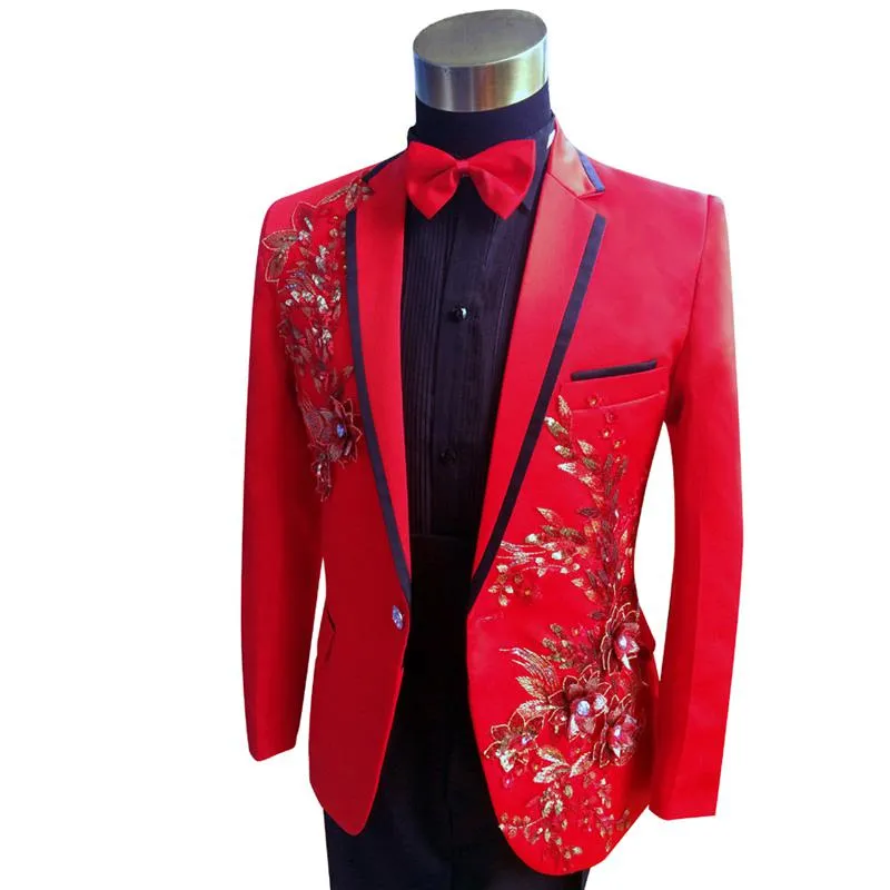 Men's Wedding Suit With Sequins | Blazer & Pants | Plus Size