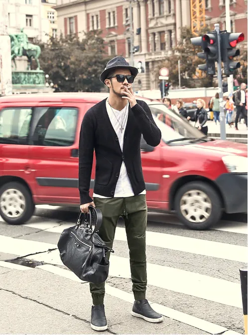 Men's Winter Elastic Cotton Trousers