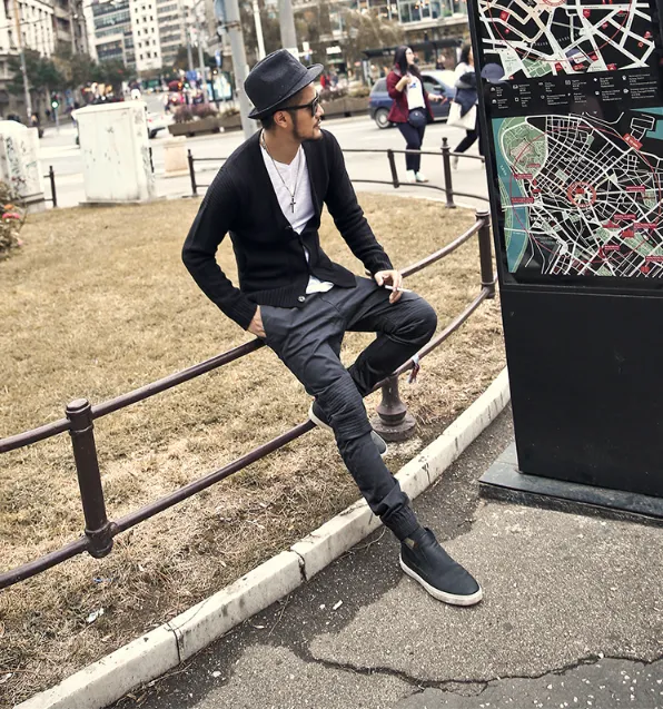 Men's Winter Elastic Cotton Trousers