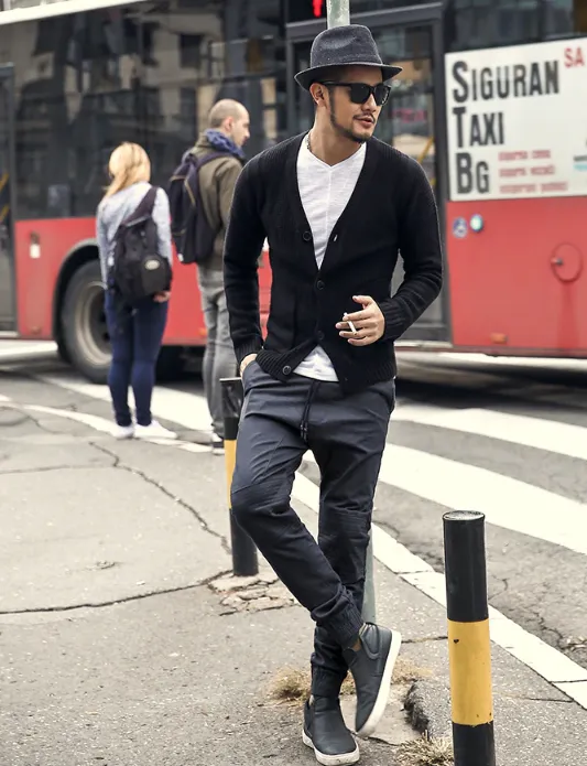 Men's Winter Elastic Cotton Trousers