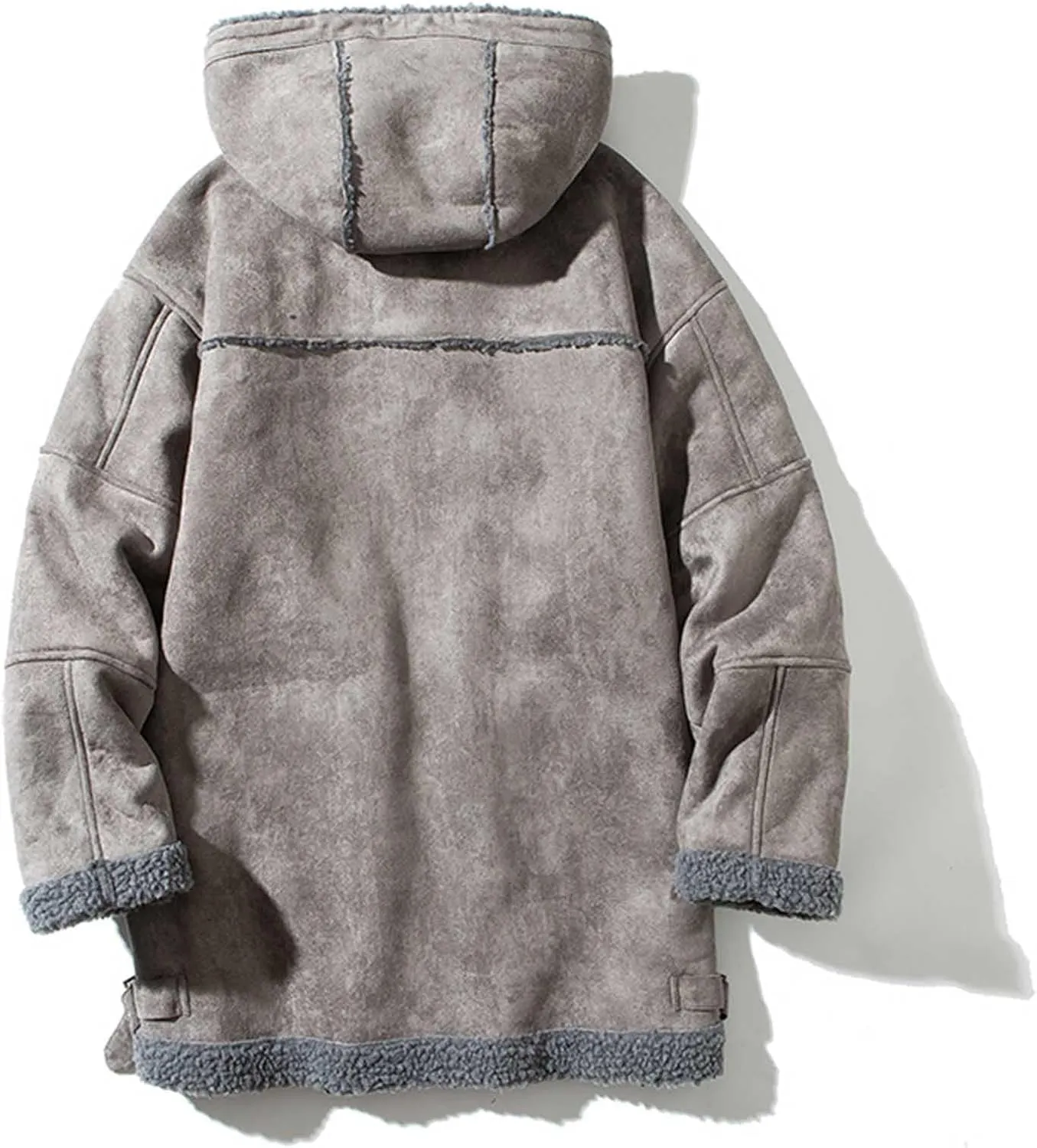 Men's Winter Thicken Coat Warm Puffer Parka Jacket with Hood Lamb Fleece Tooling Padded Coats Fuzzy Thicken Outwear