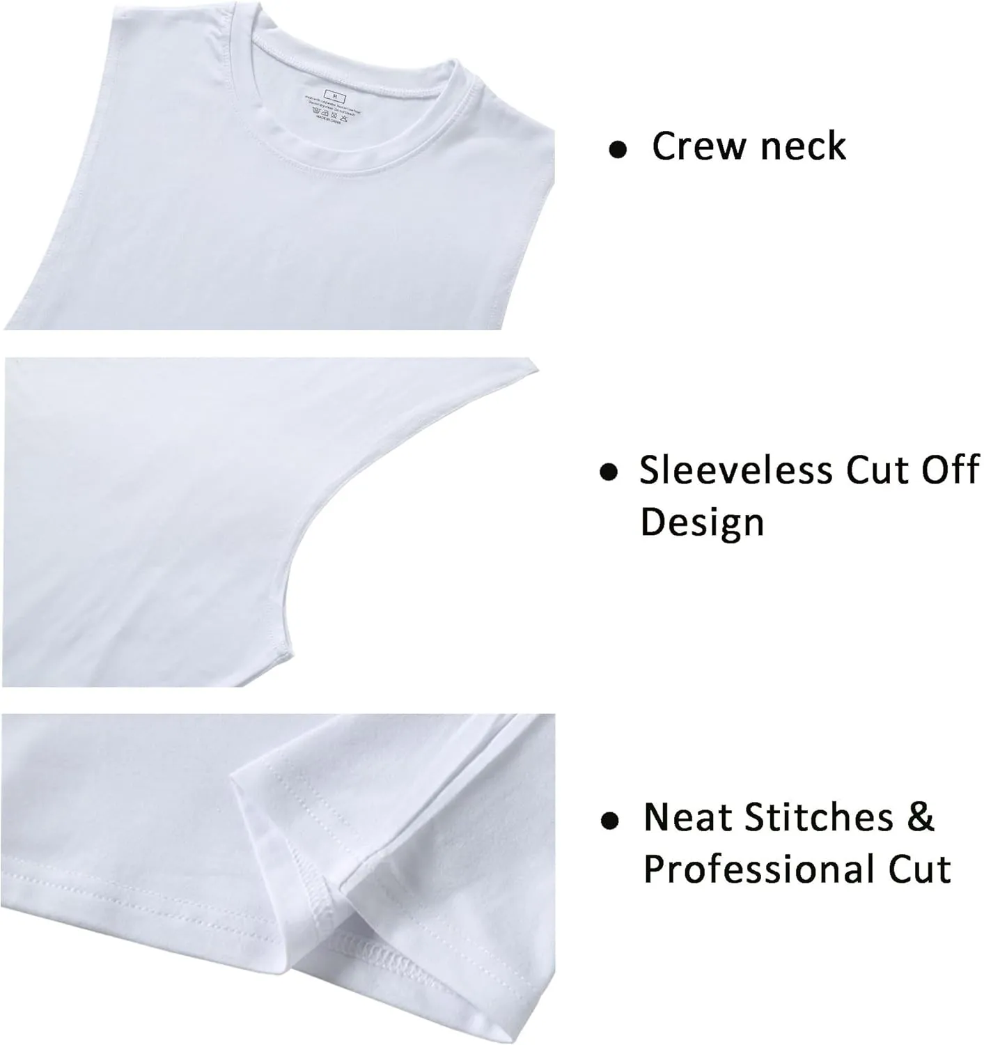 Men's Workout Tank Tops Cotton Gym Muscle Sleeveless T-Shirts Bodybuilding Fitness Athletic Tank Tops