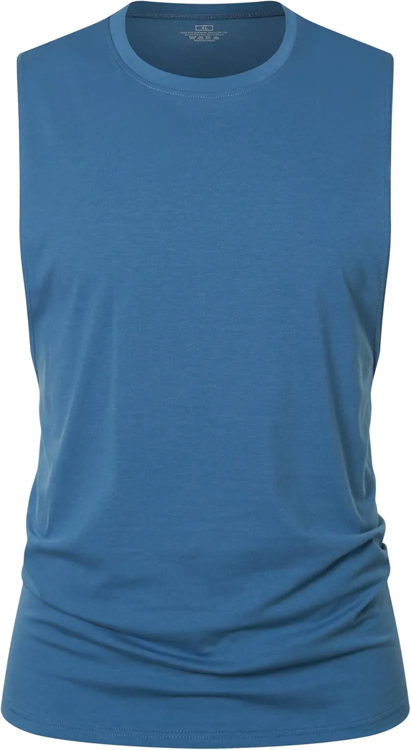 Men's Workout Tank Tops Cotton Gym Muscle Sleeveless T-Shirts Bodybuilding Fitness Athletic Tank Tops
