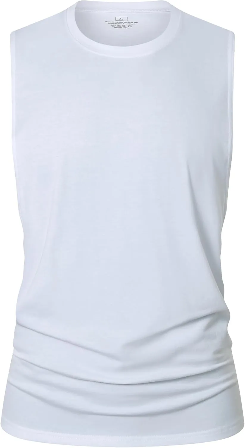Men's Workout Tank Tops Cotton Gym Muscle Sleeveless T-Shirts Bodybuilding Fitness Athletic Tank Tops