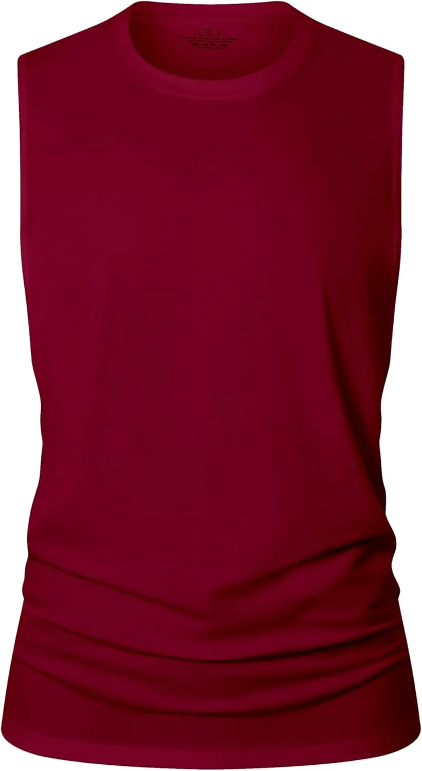 Men's Workout Tank Tops Cotton Gym Muscle Sleeveless T-Shirts Bodybuilding Fitness Athletic Tank Tops