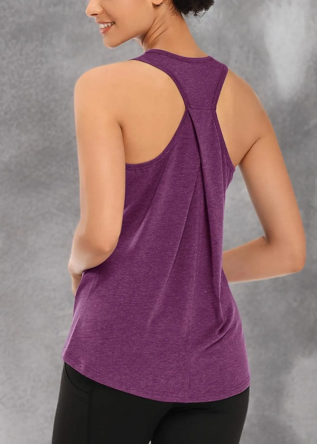 Muzniuer Womens Workout Tops Yoga Tank Tops-Sleeveless Exercise Athletic Gym Sport Shirts Racerback Tank Tops