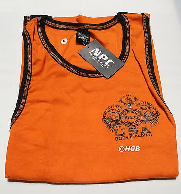 NPC Interlock Ribbed Tank Top Bodybuilding Wear Gym Clothing