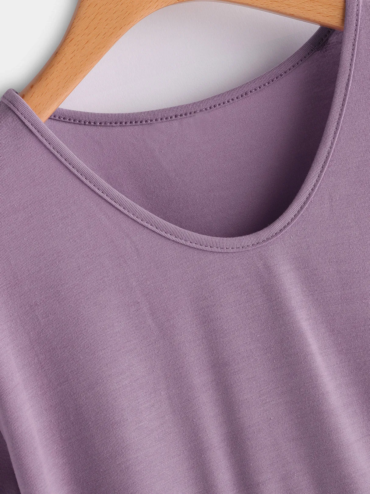 OEM ODM Round Neck Plain Pleated Short Sleeve Purple Plus Size Tops