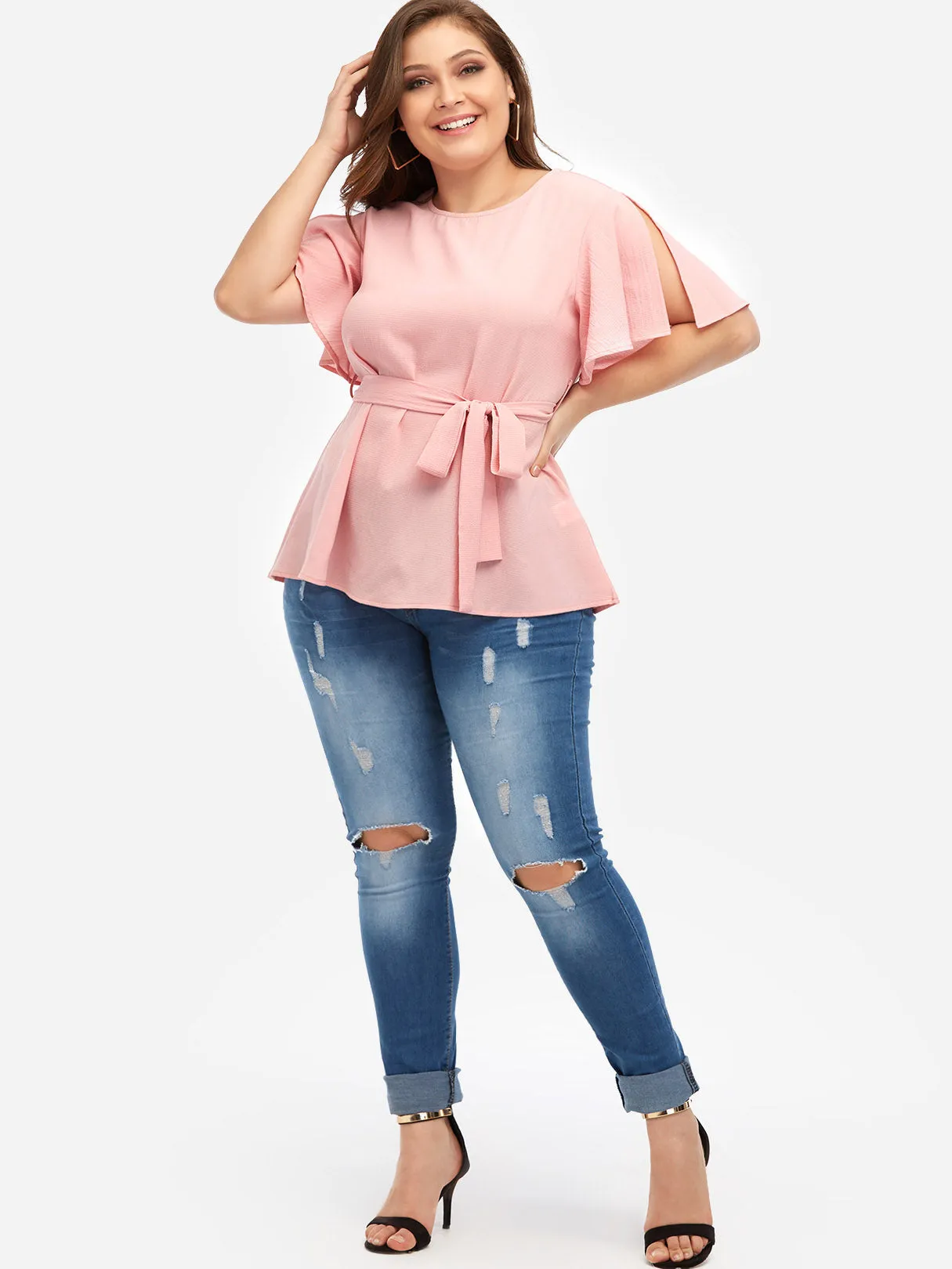 OEM ODM Round Neck Plain Short Sleeve Oversized Tops