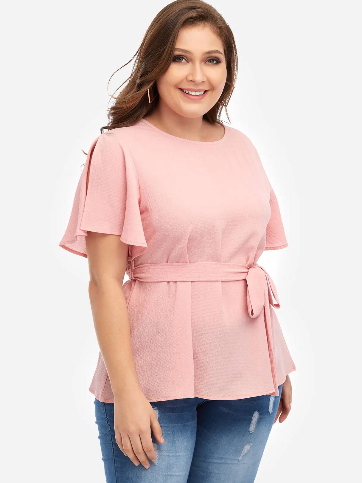 OEM ODM Round Neck Plain Short Sleeve Oversized Tops