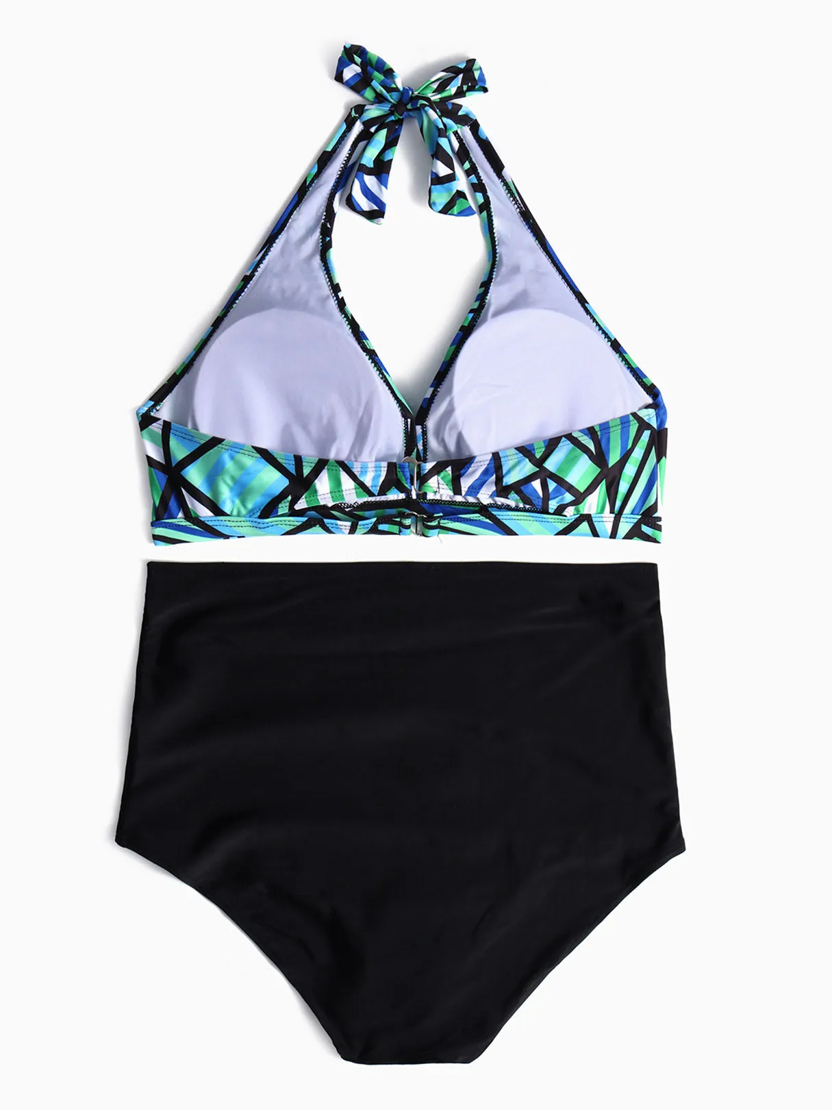 OEM ODM V-Neck Geometrical Backless Sleeveless Plus Size Swimwear