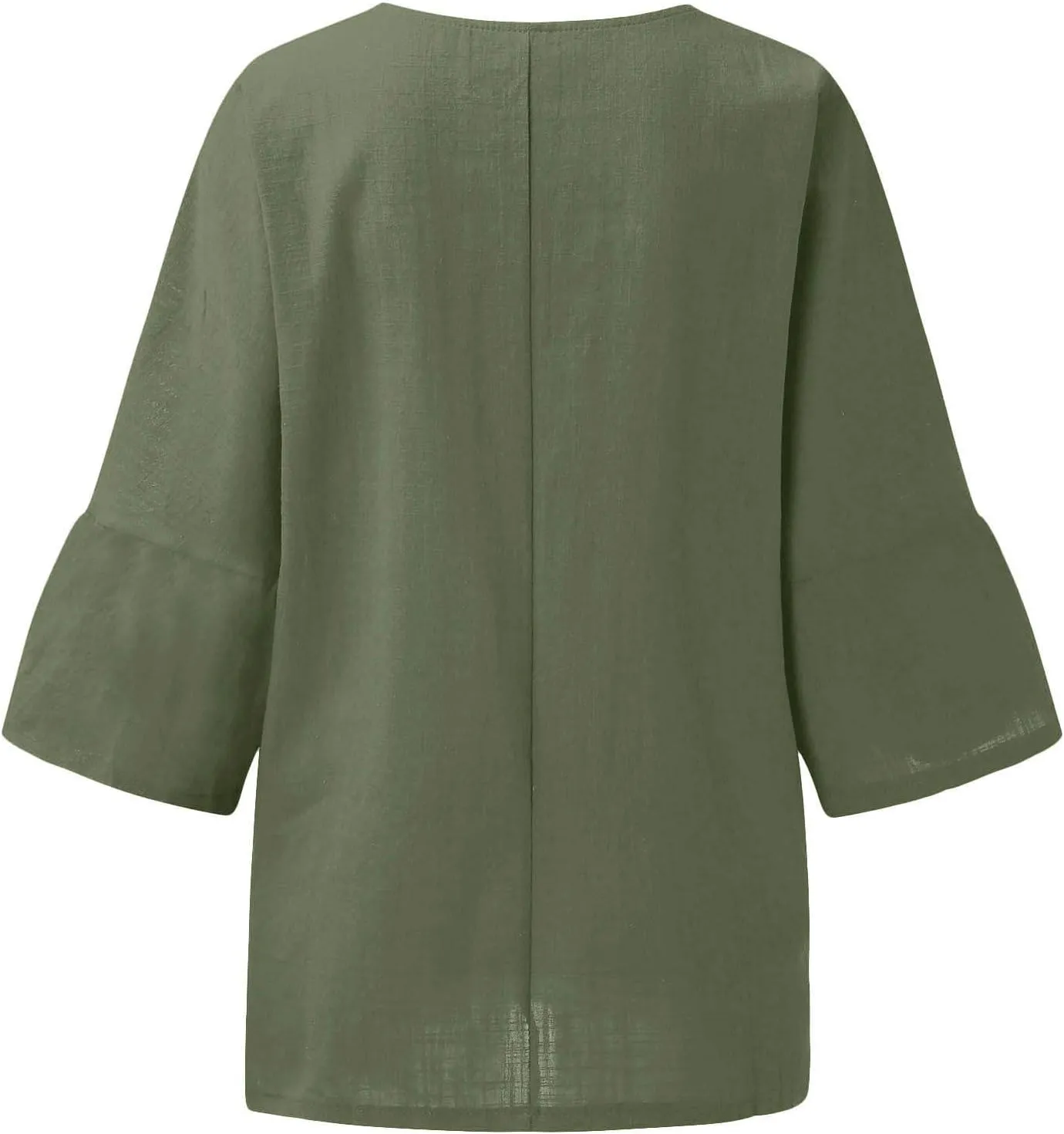Oversized Cotton Linen Shirts for Women 2023 Summer Casual Half Sleeve Crewneck Tunic Tops Loose Comfy Basic Blouse