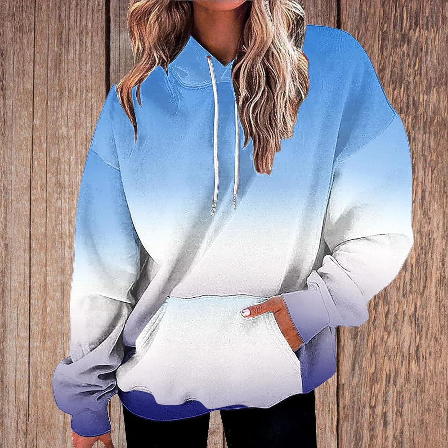 Oversized Sweatshirts for Women Loose Fit Fall Pullover Tops Neon Print Drawstring Hoodies Cute Trendy Clothes 2024