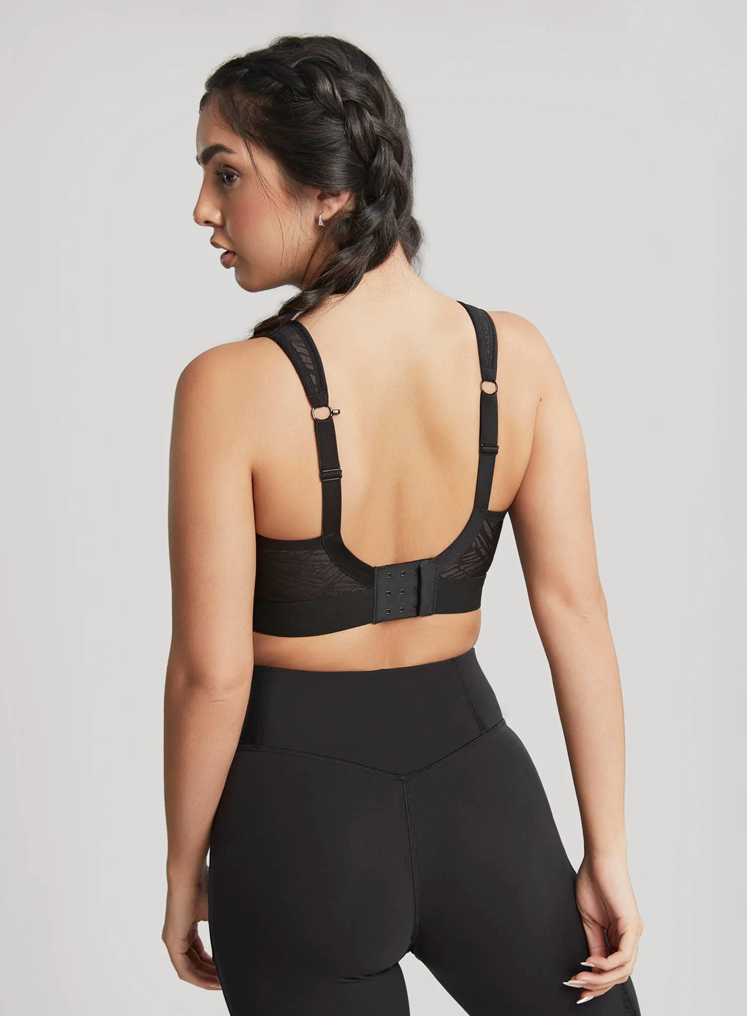 Panache Sport: Boundless Moulded Non Wired Sports Bra Black Latte