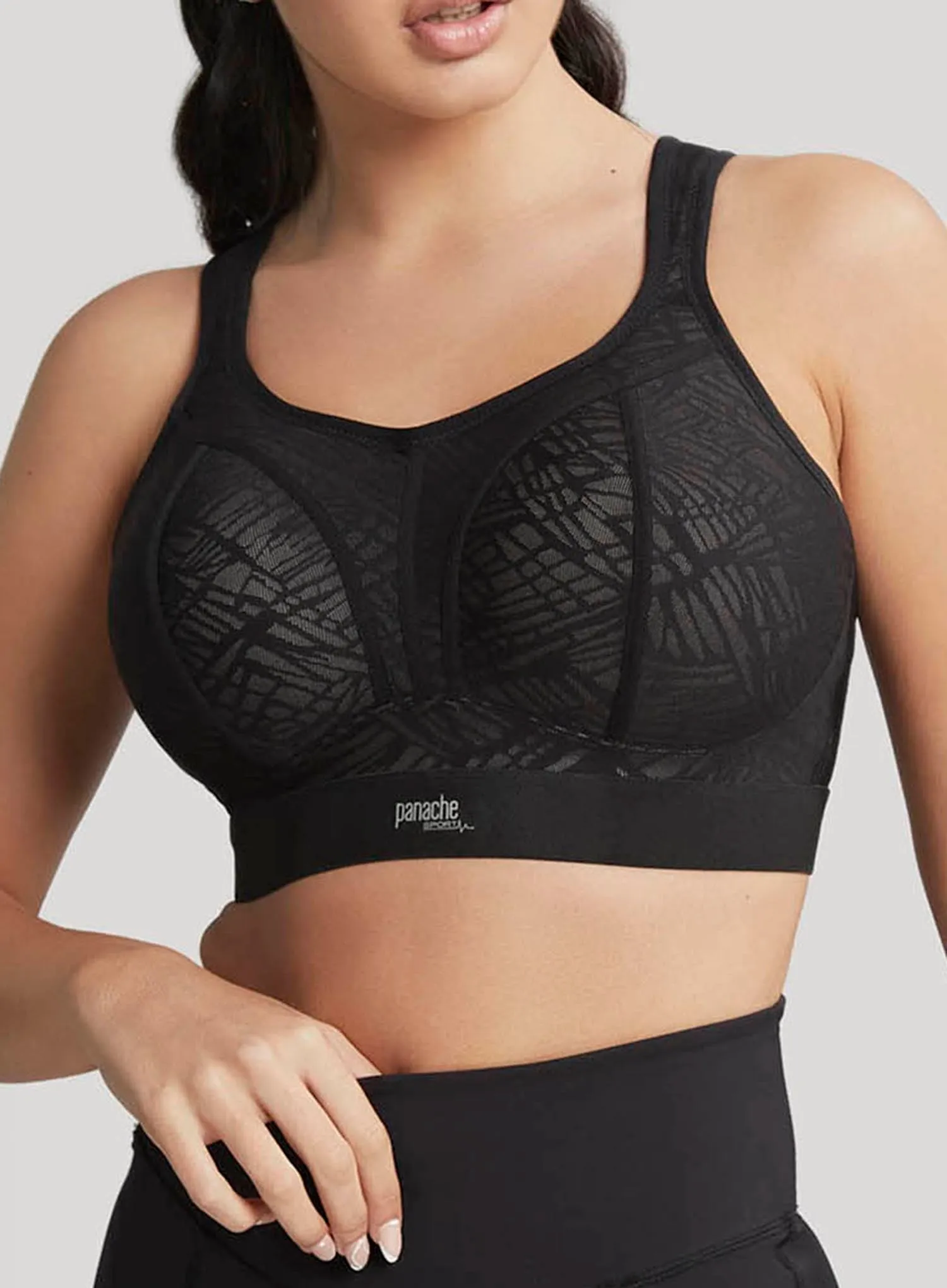 Panache Sport: Boundless Moulded Non Wired Sports Bra Black Latte