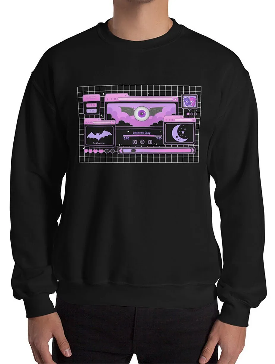 Pastel Goth Menu Screen Graphic Sweatshirt