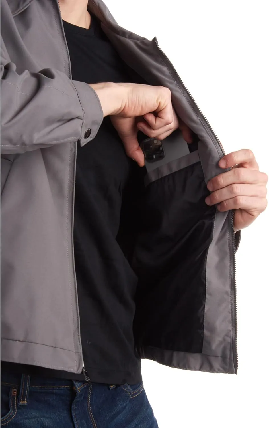Perry Ellis Mens Golf Jacket - Lightweight Microfiber Windbreaker Full Zip Water-Resistant Rain Jacket for Men (Sizes: S-3XL)