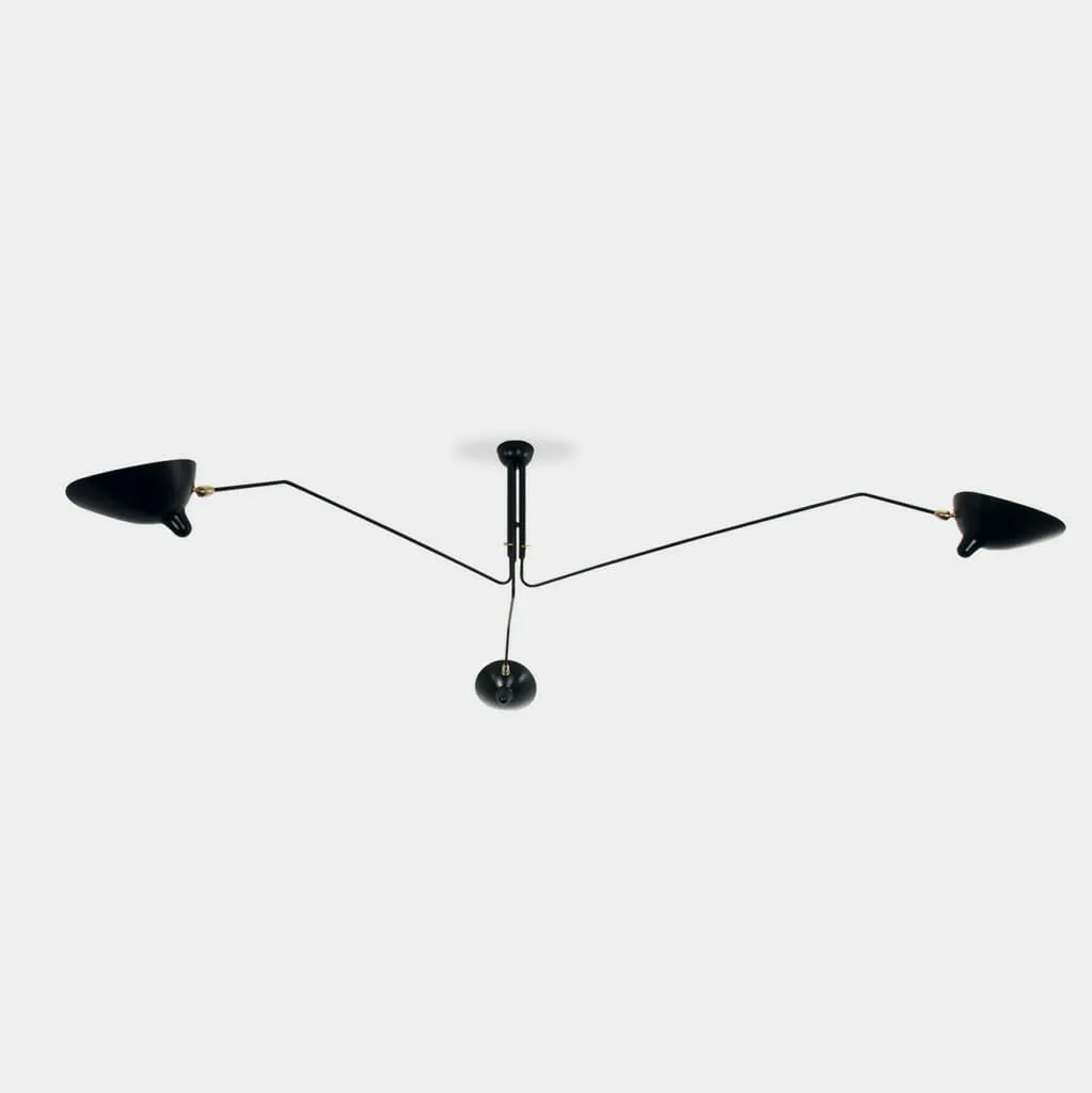 Plafonnier 3 bras pivotants