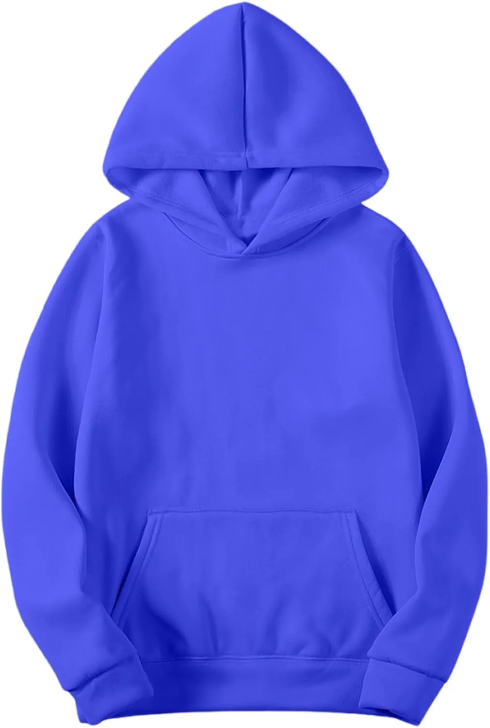 Plain Hoodie for Men Lightweight Fleece Lined Hooded Sweatshirt Casual Long Sleeve Crewneck Pullover Sweatshirt