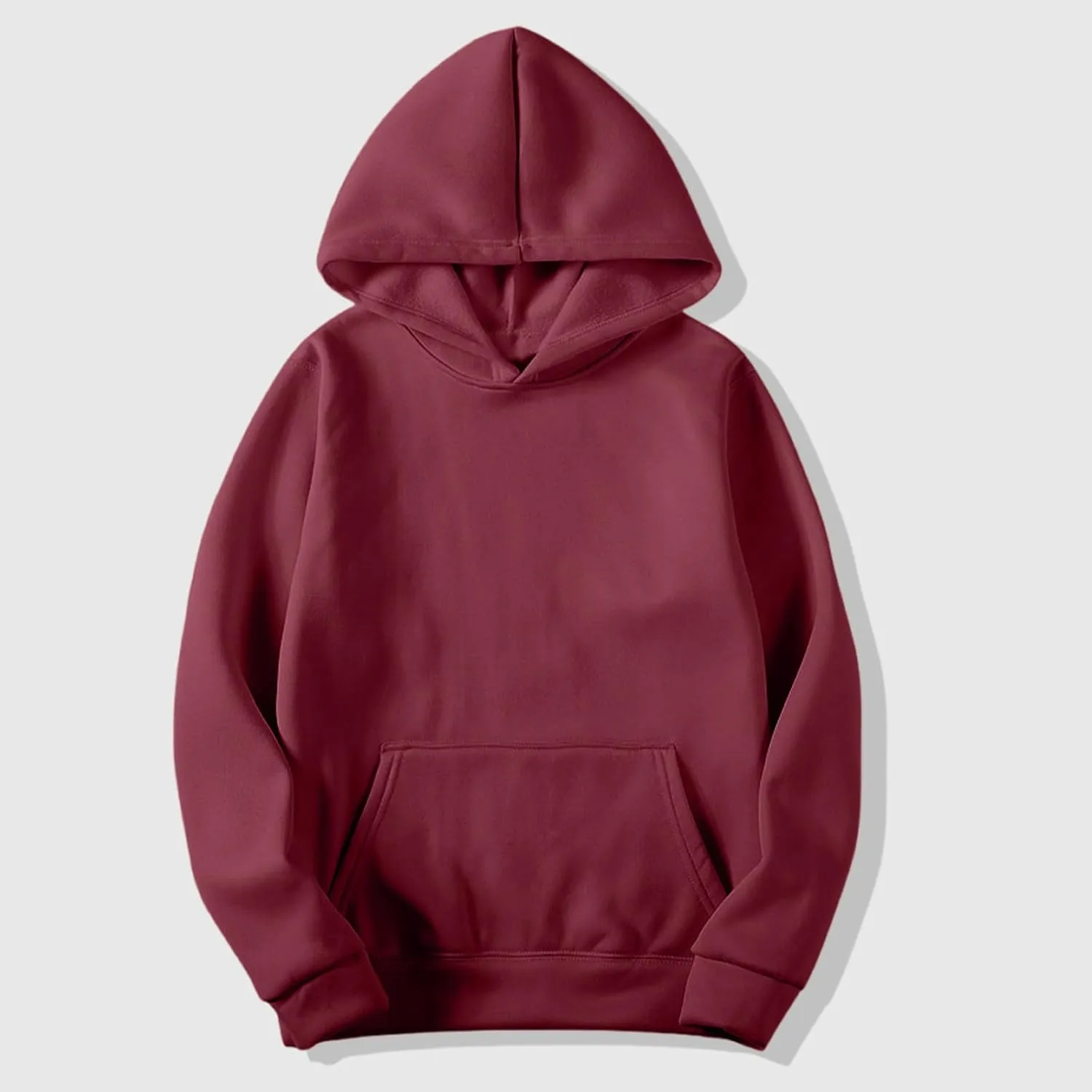 Plain Hoodie for Men Lightweight Fleece Lined Hooded Sweatshirt Casual Long Sleeve Crewneck Pullover Sweatshirt