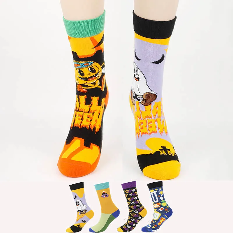 Plus Size Creative Halloween Crew Socks(4 Pairs)