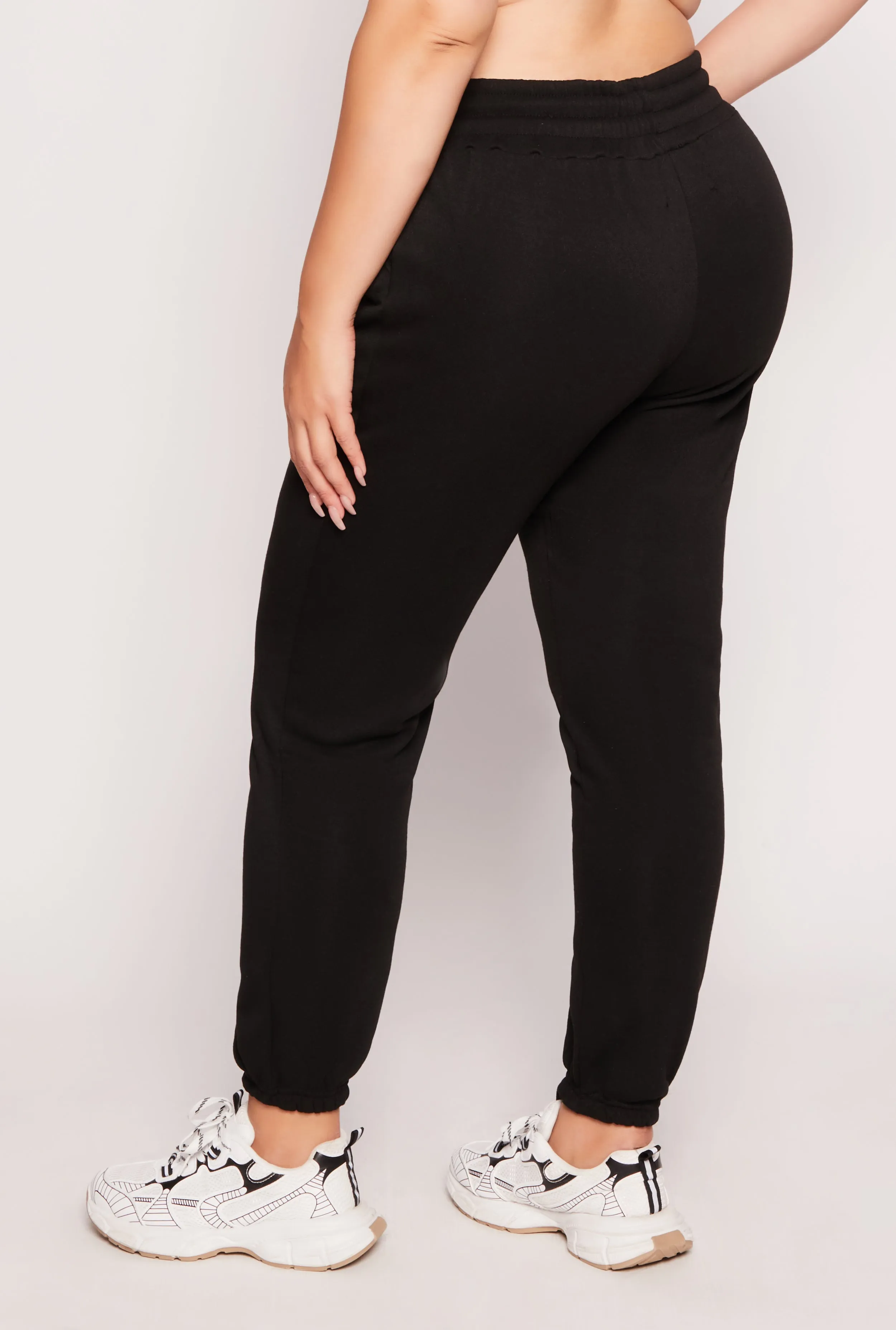 Plus Size Double Drawstring Pintuck Sweatpants