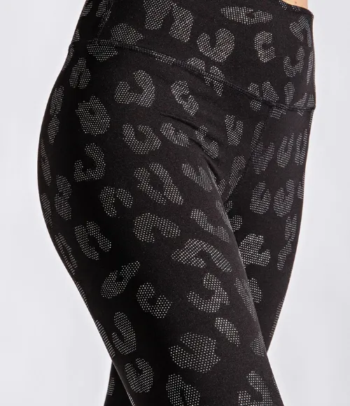 Plus Size Geo Foil Print Full Length Leggings