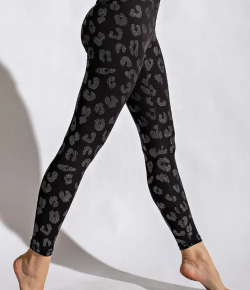 Plus Size Geo Foil Print Full Length Leggings
