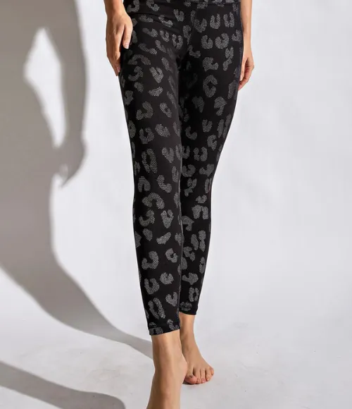 Plus Size Geo Foil Print Full Length Leggings