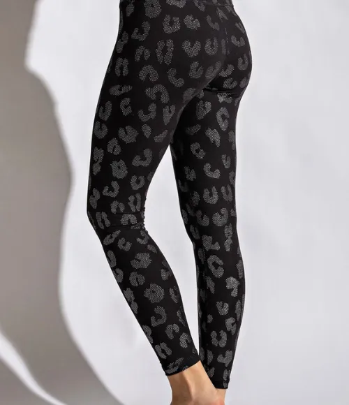 Plus Size Geo Foil Print Full Length Leggings