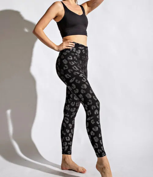 Plus Size Geo Foil Print Full Length Leggings