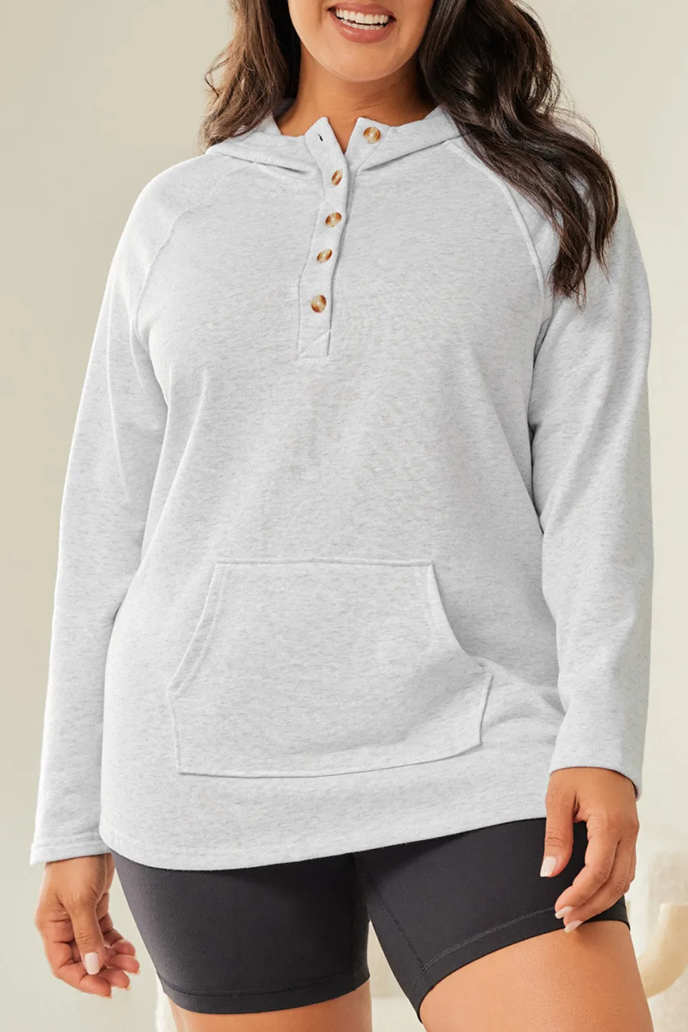 Plus Size Kangaroo Pocket Hoodie