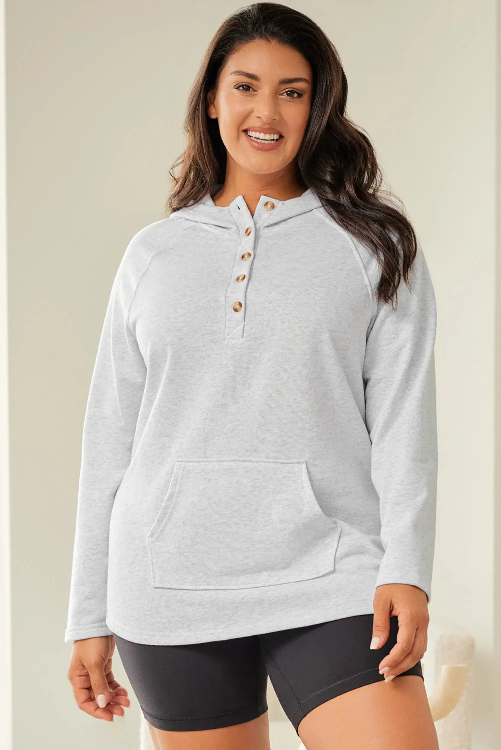 Plus Size Kangaroo Pocket Hoodie