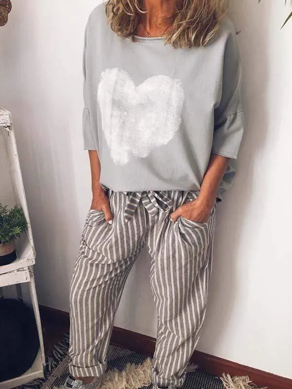 Plus Size Love Print Tops