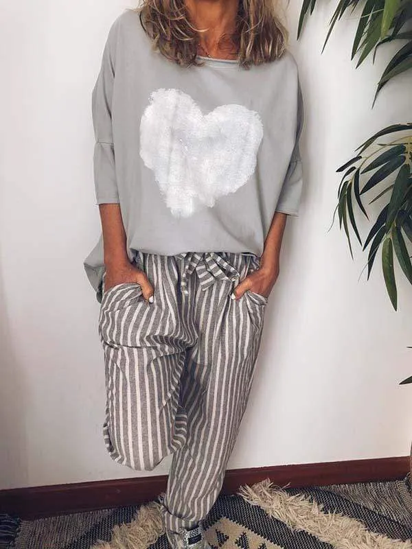 Plus Size Love Print Tops