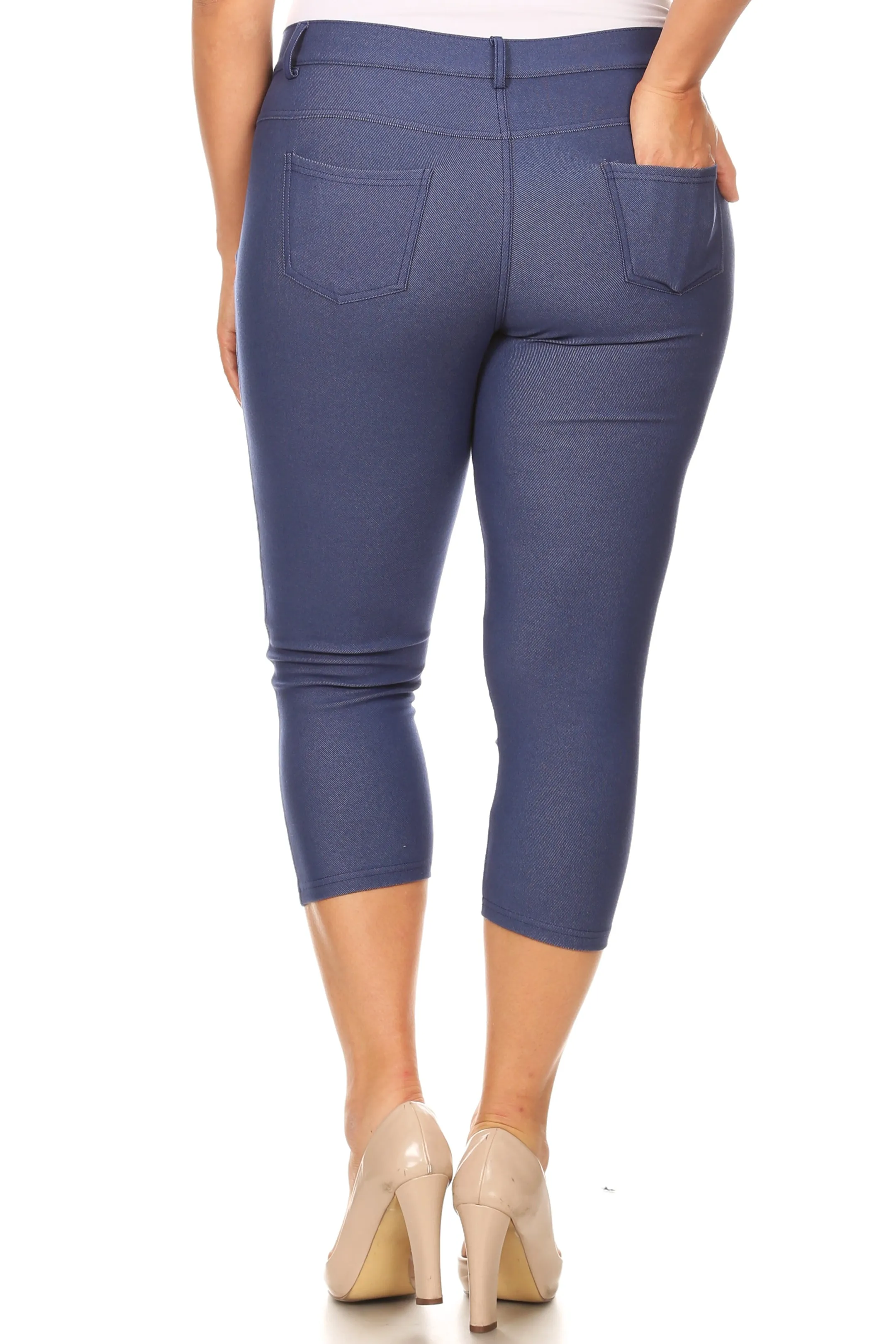 Plus Size Nelly Classic 5 Pocket Capri Jegging