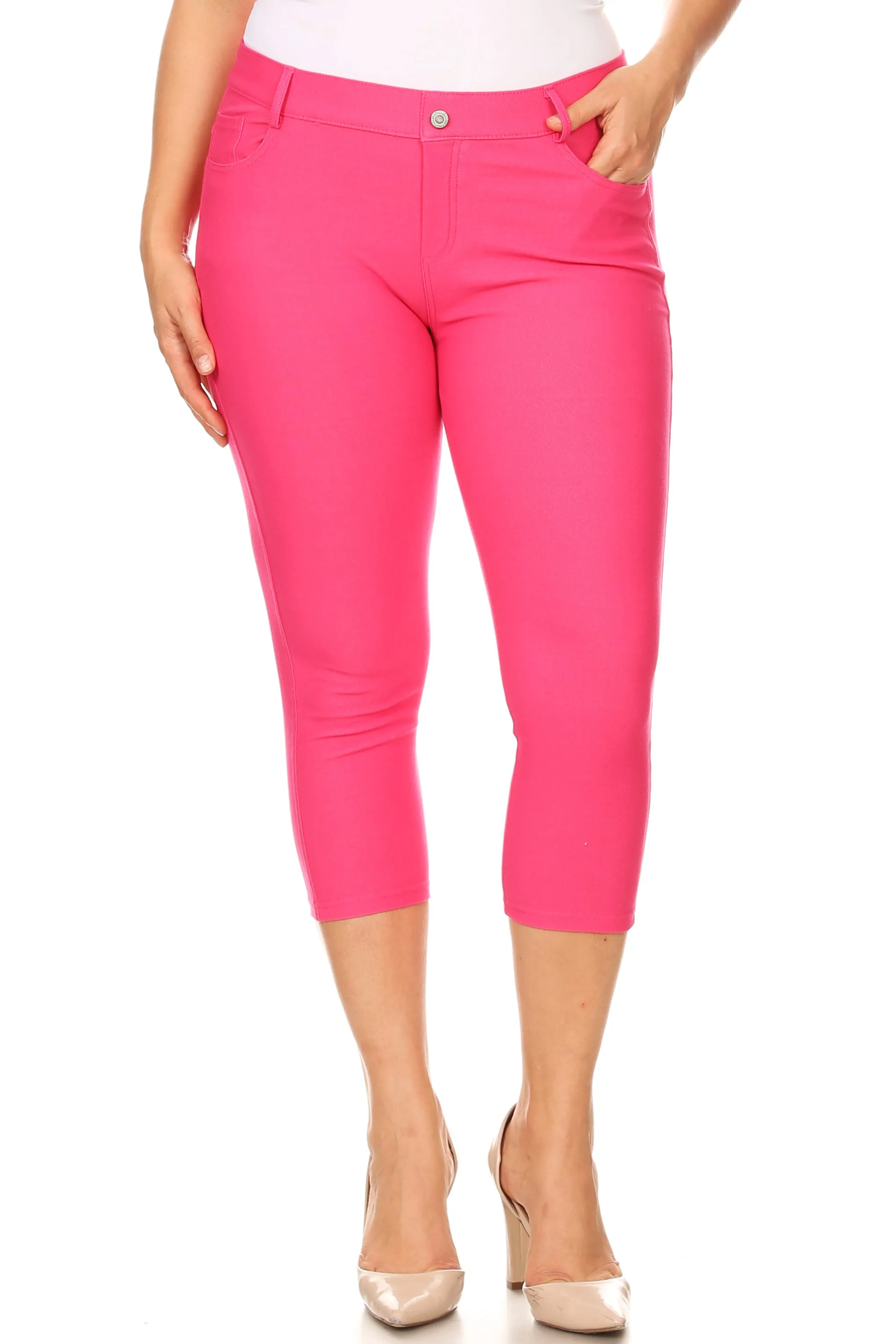 Plus Size Nelly Classic 5 Pocket Capri Jegging
