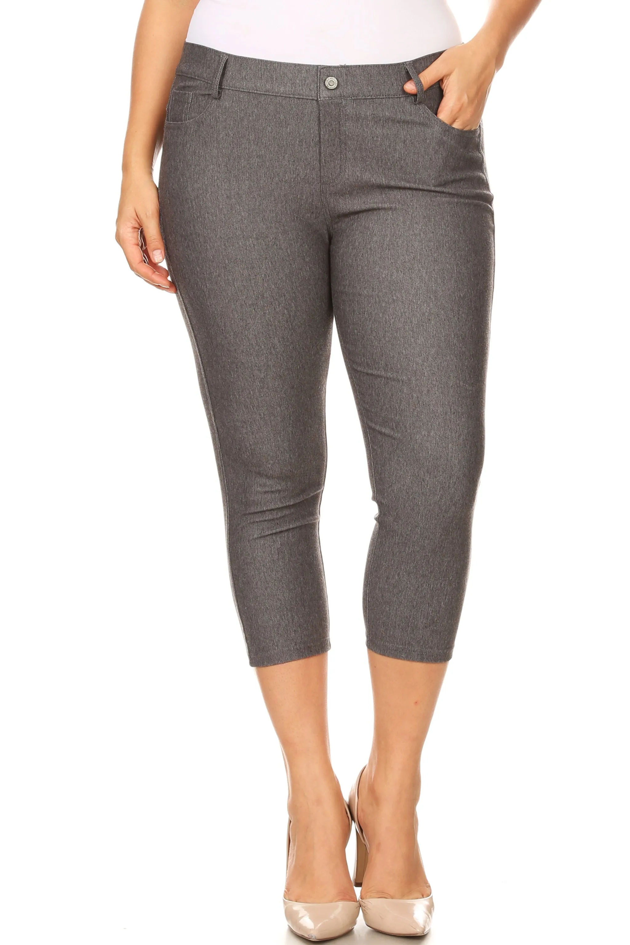 Plus Size Nelly Classic 5 Pocket Capri Jegging