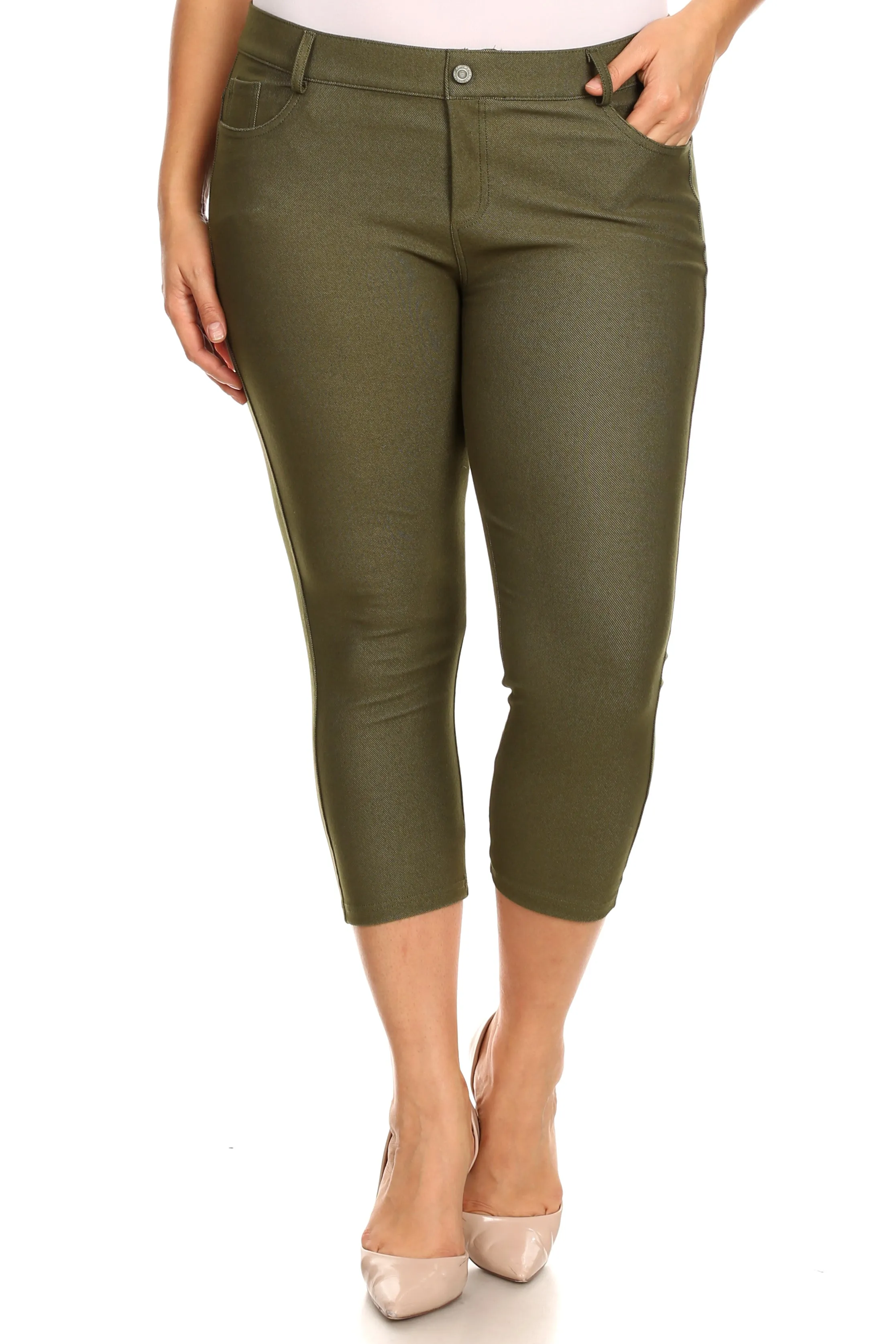 Plus Size Nelly Classic 5 Pocket Capri Jegging