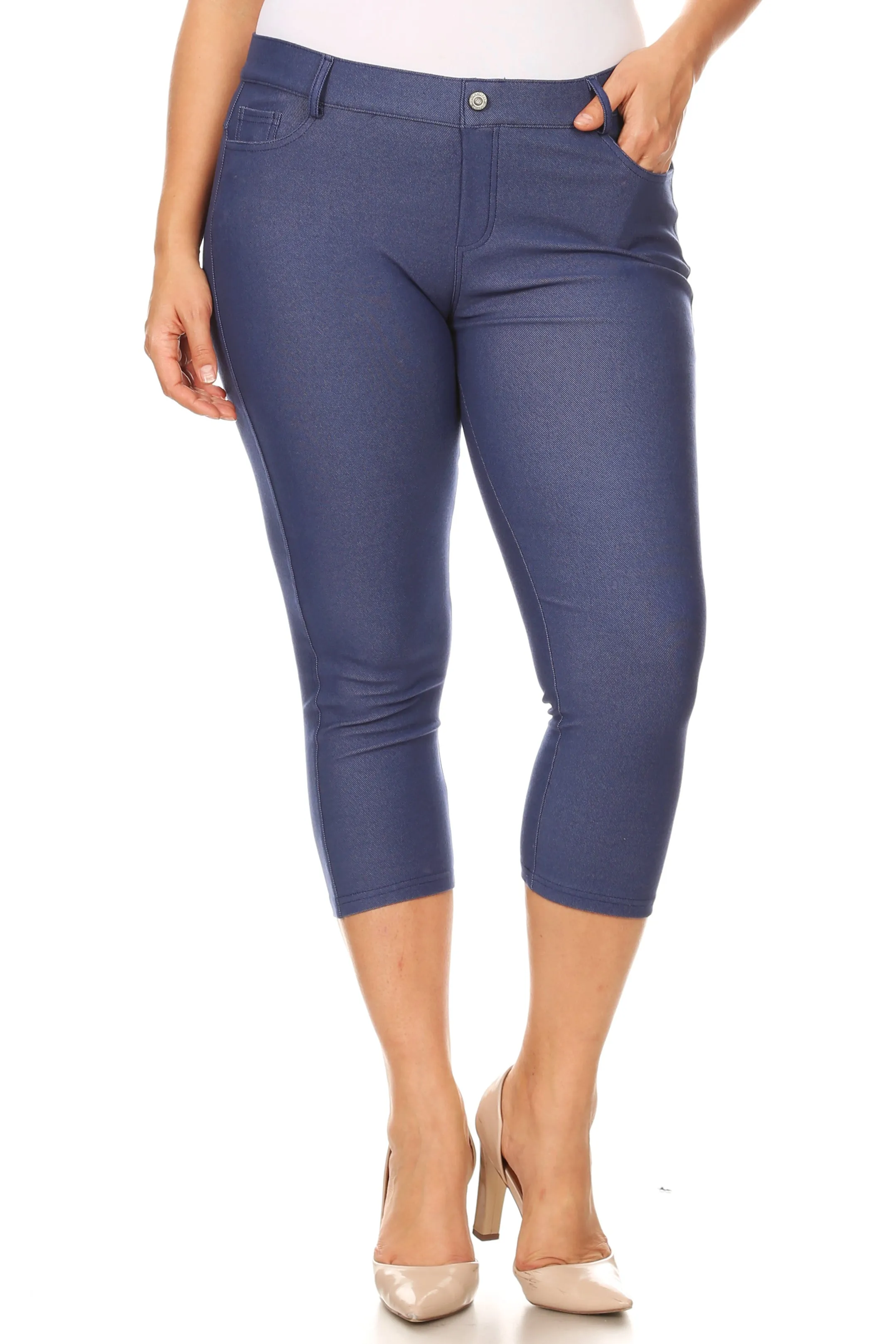 Plus Size Nelly Classic 5 Pocket Capri Jegging