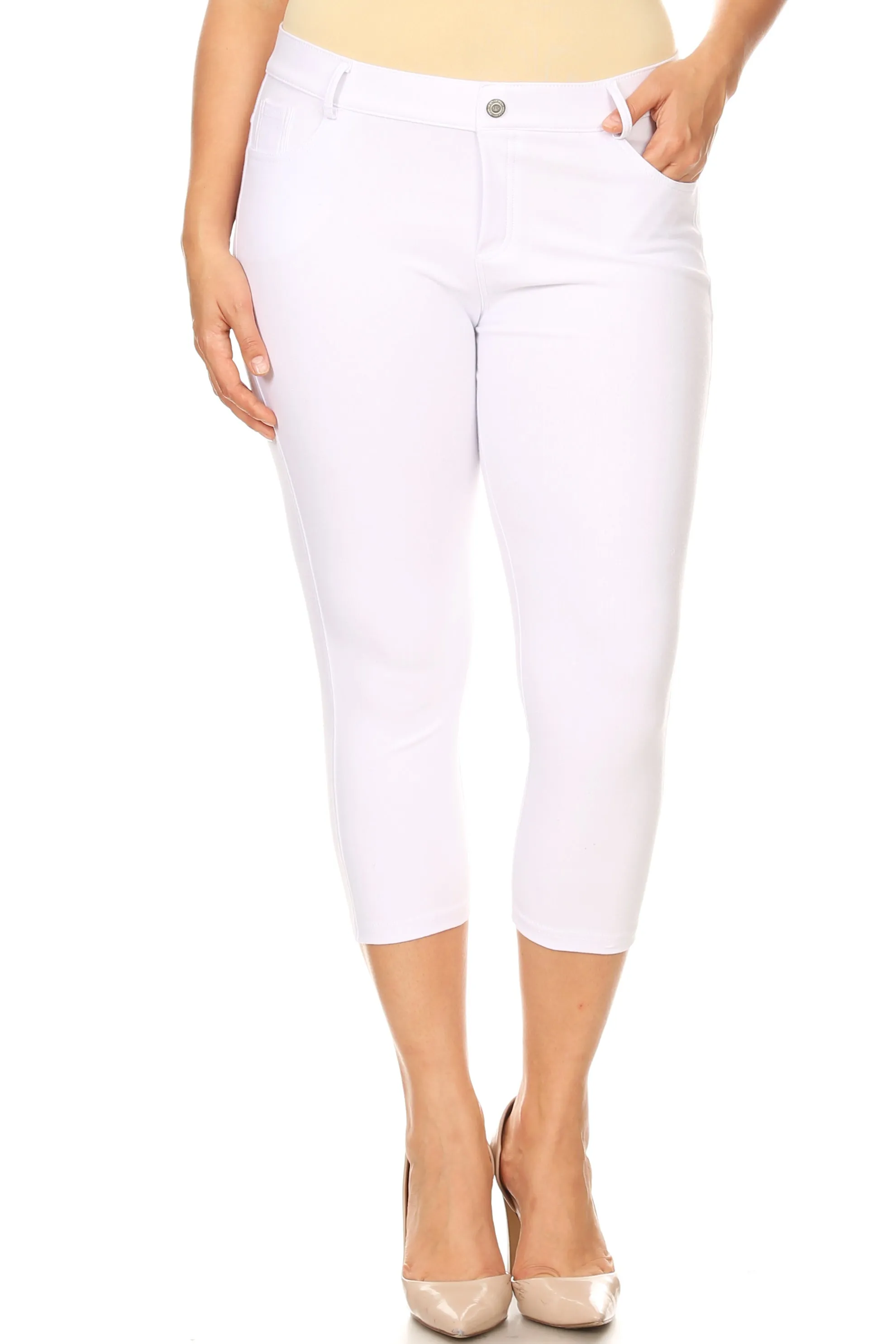 Plus Size Nelly Classic 5 Pocket Capri Jegging