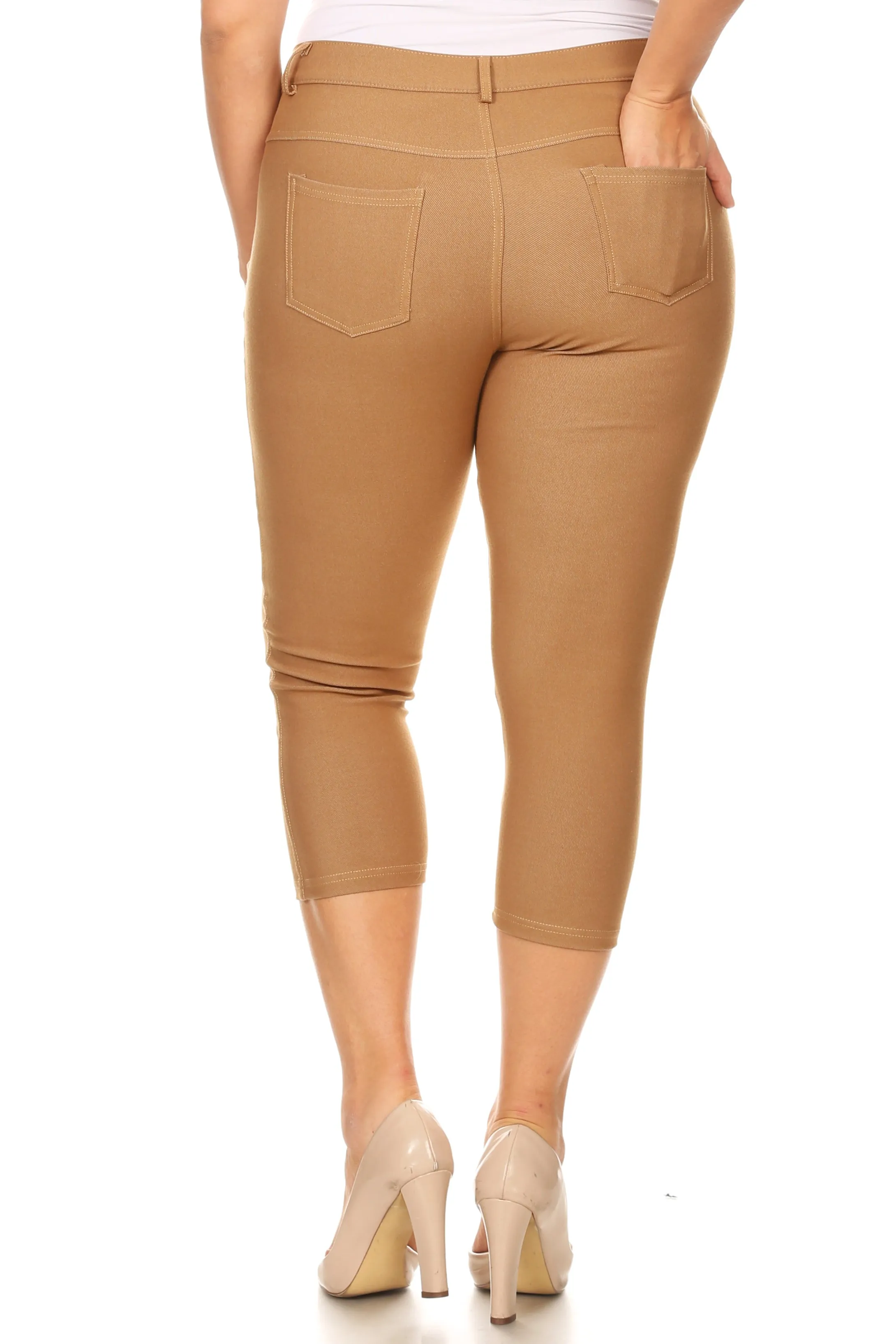 Plus Size Nelly Classic 5 Pocket Capri Jegging