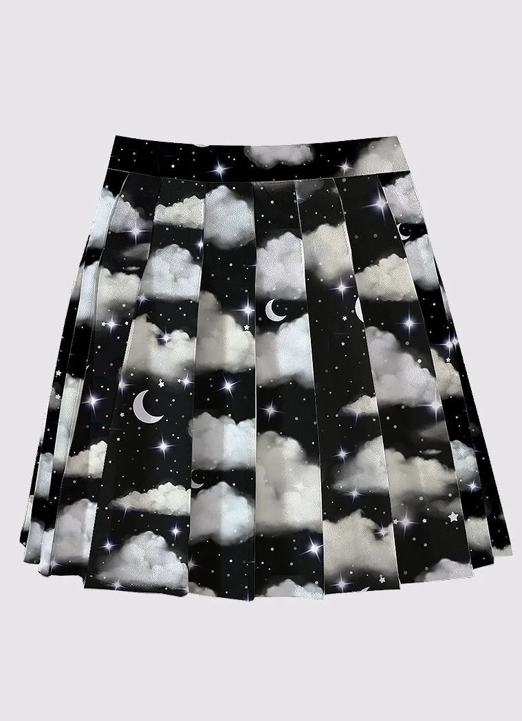 Plus Size Night Sky Pleated Skirt
