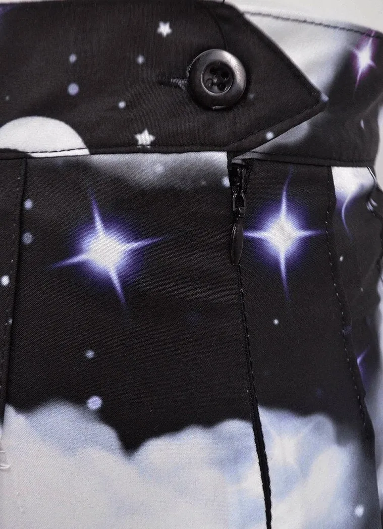 Plus Size Night Sky Pleated Skirt