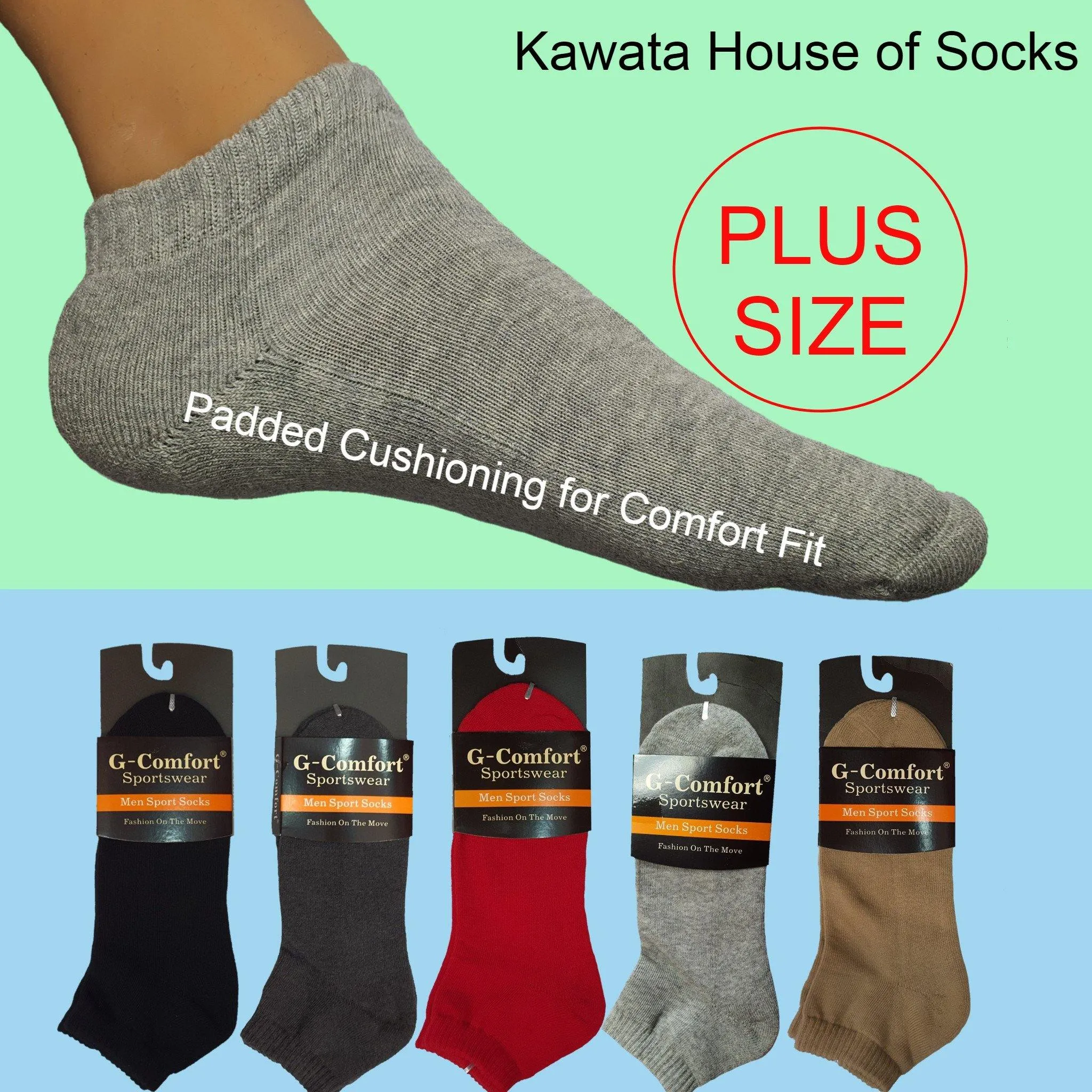 Plus Size Padded Sport Socks