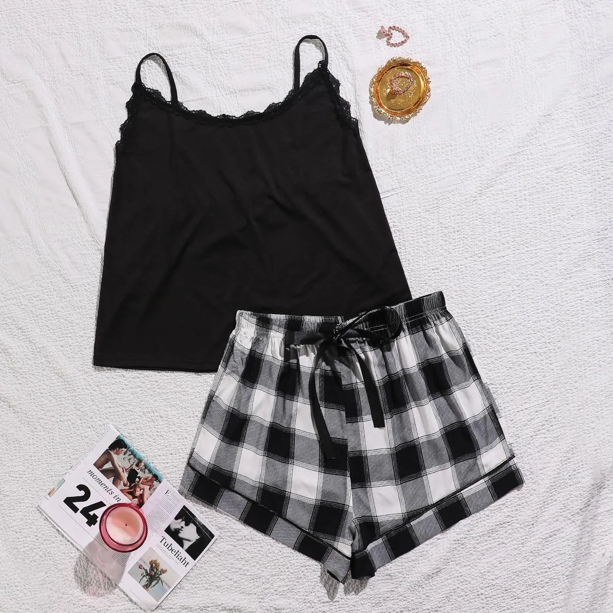 Plus Size Pajamas Women Spring Summer Sling Backless Leopard Print Homewear Suit