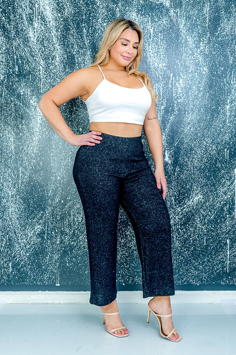 Plus Size Soft Cropped Ankle Straight Leg Pants* (ZA3651)