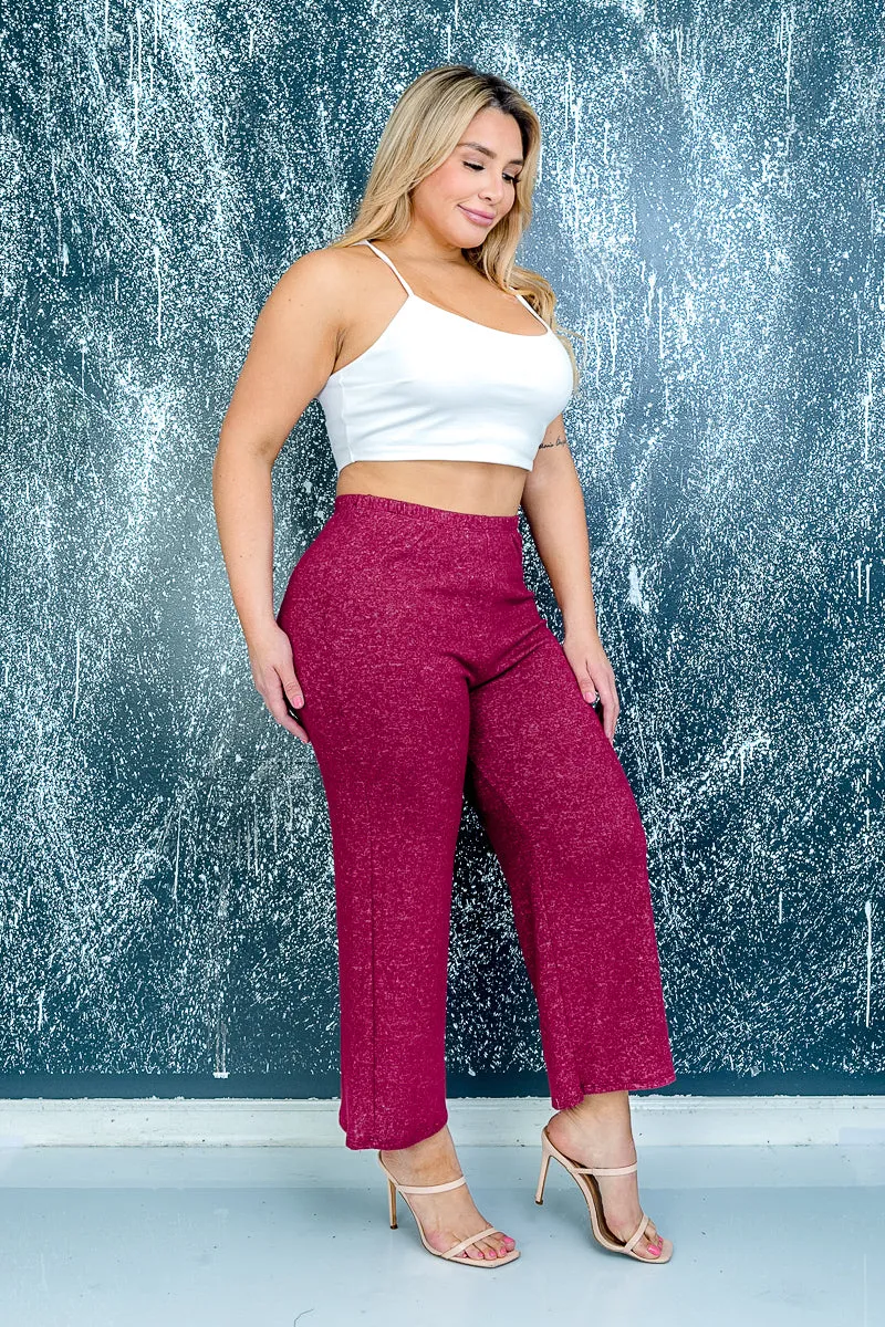 Plus Size Soft Cropped Ankle Straight Leg Pants* (ZA3651)